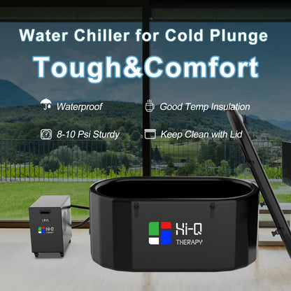 Hi-Q Therapy Ice Bath Tub Chiller, Inflatable Cold Tub PVC Material, All in one Plunge Chiller with Pump, 2600W Chilling Efficiency for Recovery