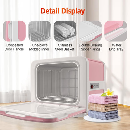 Towel Warmer Cabinet, 8.5L Professional Small Hot Towel Warmer Heating Use for SPA, Massage, Salon, Barber and Home - Black
