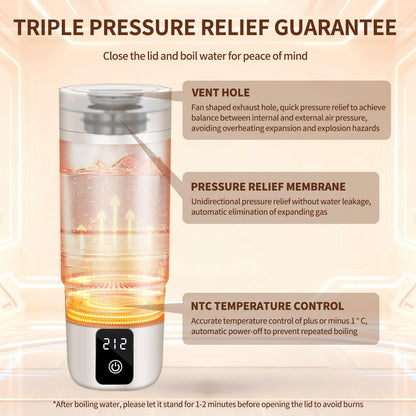 Travel Electric Kettle, Balabulala Portable Water Boiler with 6 Variable Presets,Small Electric Kettle with Keep Warm Temperature Controls & Boil Dry Protection, 17oz,Whitie