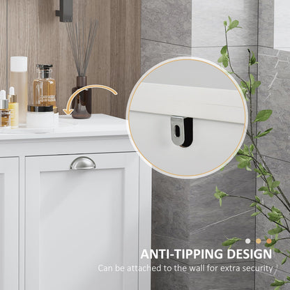 Geelife Tilt-Out Laundry Sorter Bathroom Cabinet, White - MDF White - Front Tilt Out Hamper - Bathroom, Design