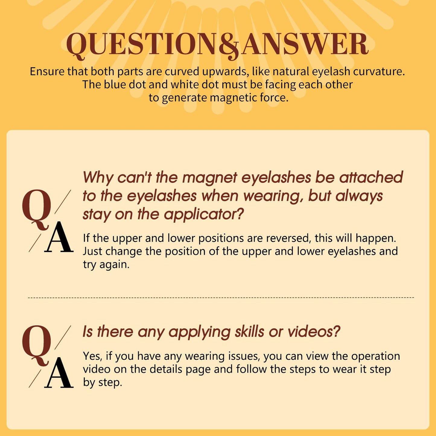 QUEWEL Magnetic Eyelashes 1 Pair Reusable Magnetic Eyelashes with Applicator No Glue Needed Eyelashes Cat Eye Natural Look Lash Clusters Kit Easy to Wear and Remove(B05)