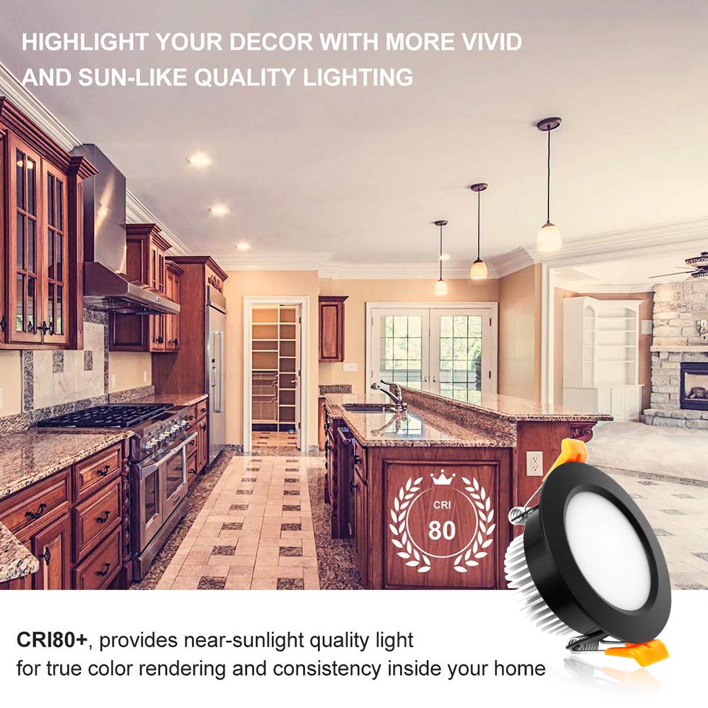 YGS-Tech Smart 3 Inch LED Recessed Lighting RGB WiFi Downlight, 5W Compatible with Alexa and Google Home, Dimmable RGB & CCT 2700-6500K Color Changing, 120V Ceiling Light with LED Driver (4 Pack)