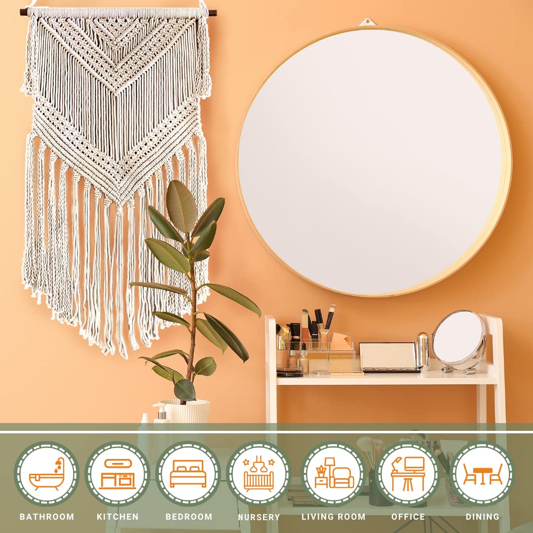 Livalaya Boho Macrame Woven Wall Hanging Beige 16 in x 36 in Modern Bohemian Tapestry wall Art Decor for House, Apartment, Dorm, Bedroom, Nursery, Party Decorations, Wedding, Wall Ornament