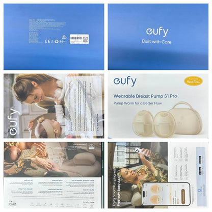 eufy Security Heated Wearable Breast Pump S1 Pro, Slim Hands-Free with Industry-Leading HeatFlow Tech, Wireless Charging Case, App-Controlled OptiRhythm, 300 mmHg Strong Suction, in-Bra Use