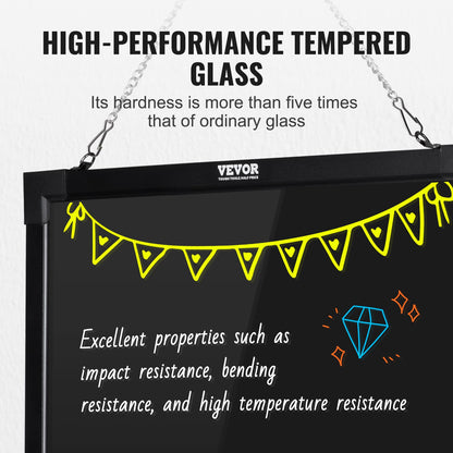VEVOR 32"x24" LED Message Writing Board, Menu Sign Boards, Illuminated Erasable Lighted Chalkboard, Neon Effect Drawing Panel with 8 Fluorescent Chalk Markers and Remote Control