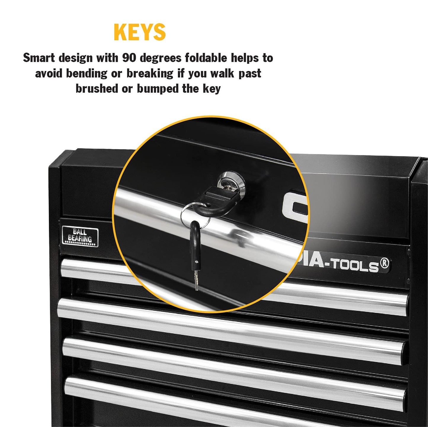 Olympia Tools 26-Inch 4-Drawer Portable Tool Chest, Metal Storage Organizer Box, Black - Work Toolbox for Home Garage and Workshop with Locking Lid and Ball Bearing Slides