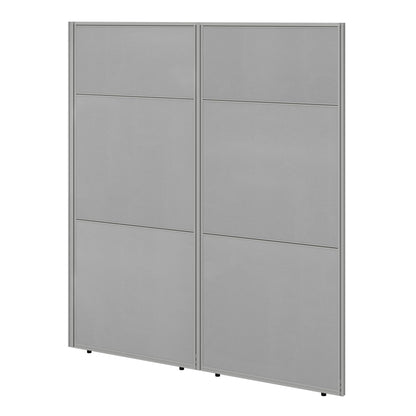 Bush Business Furniture Easy Office White 60W x 66H Panel with Corner Connector, Silver Gray Fabric