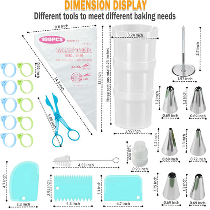 Runspich Piping Bag Holder Stand for Easy Filling – Cake Decorating Supplies Kit for Pastry & Icing Bags