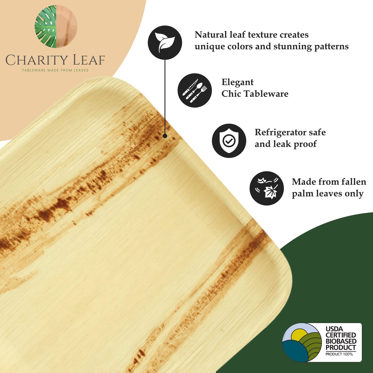 Charity Leaf Disposable Palm Leaf 2.5" Round Mini Bowl (1600 pcs) Dipping Bowls | Bamboo Like| All Natural and Biodegradable | Charcuterie Boards, BBQs, and Parties
