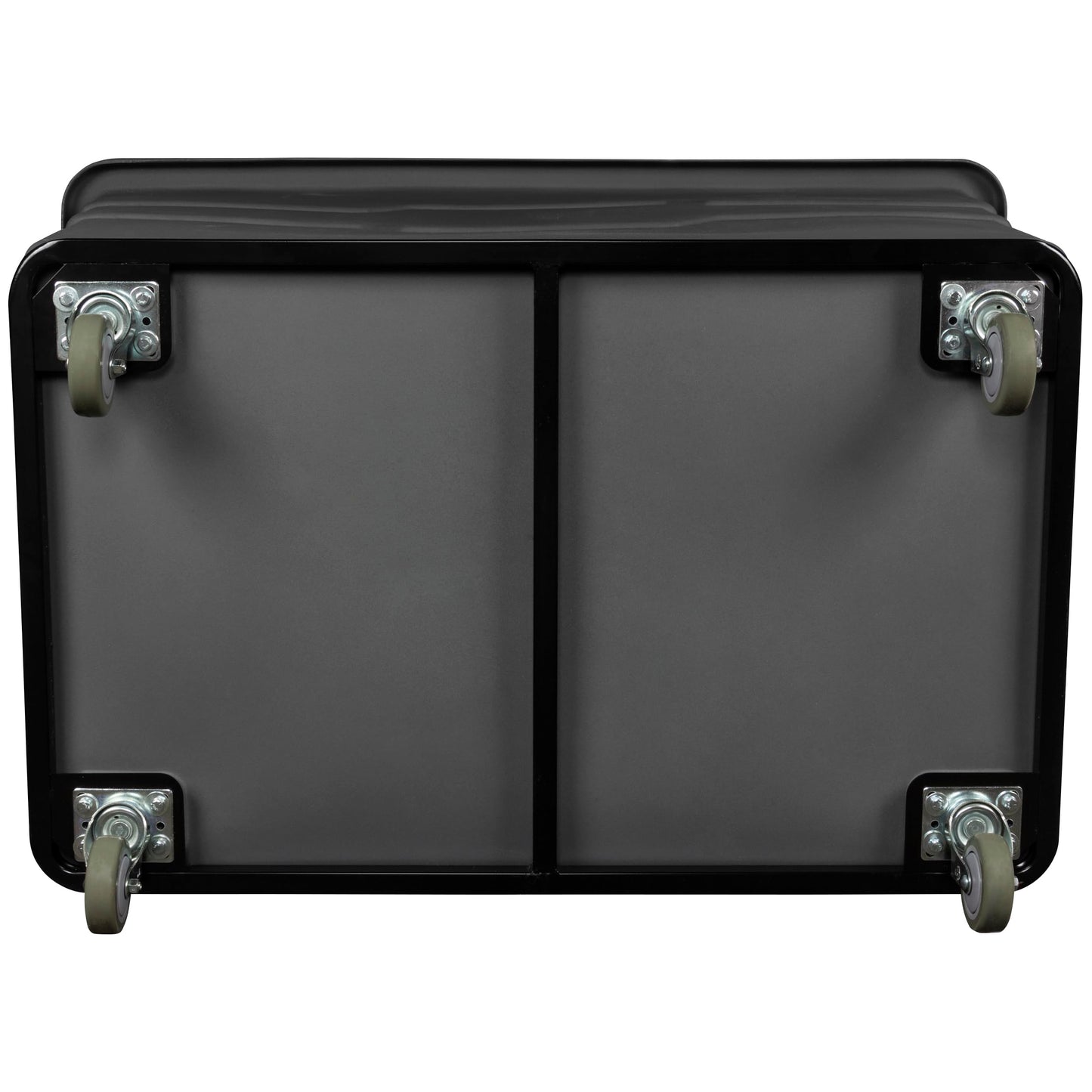 ReadySpace Commercial 20 Bushel Utility Cart with Steel Base, Poly Box Basket Truck, Laundry Cart, and Rolling Trash Bin, 51.5-Inch x 35.5-Inch x 36-Inch, 1000 Pound Weight Capacity, Gray