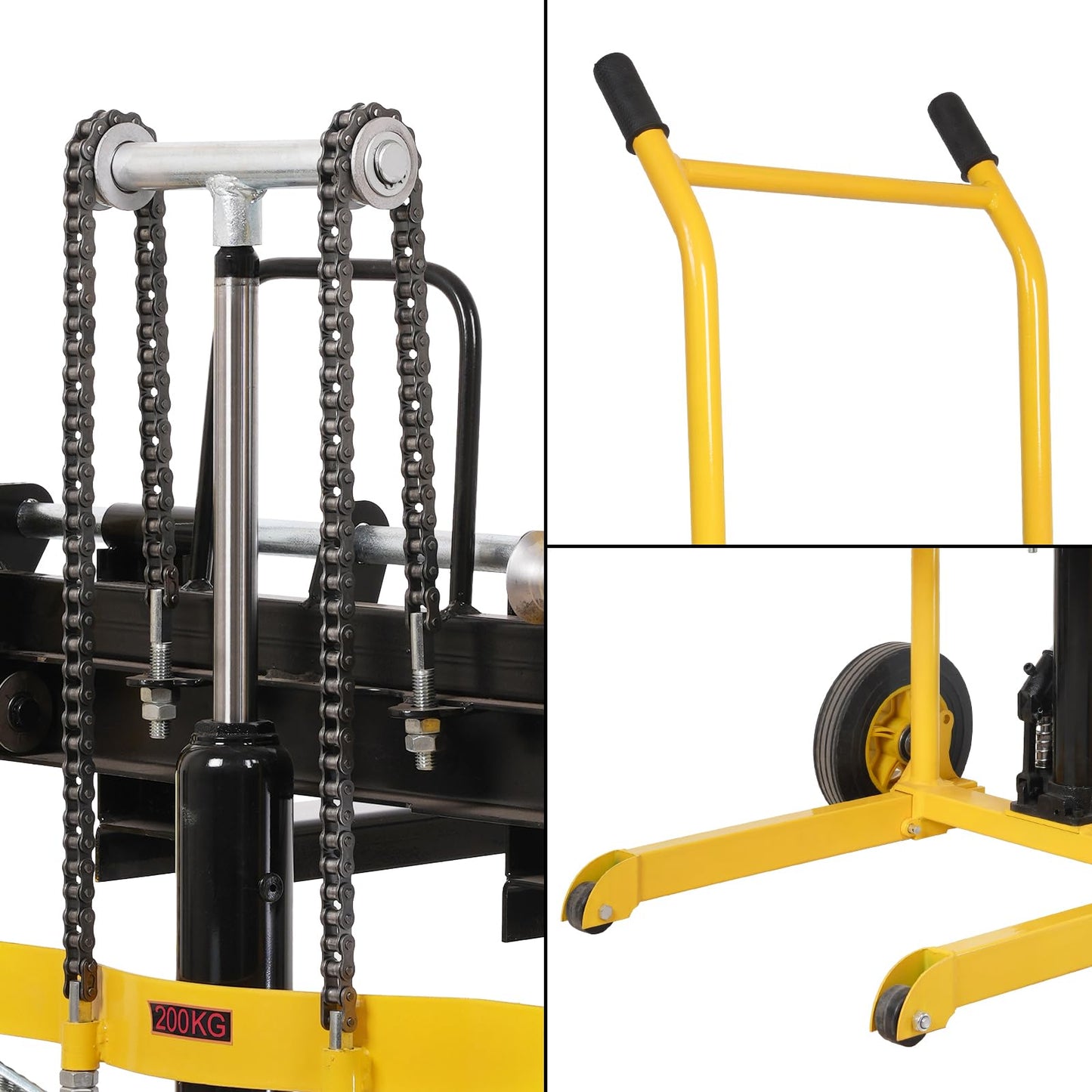 Doppy Hydraulic Material Lift, 450 Lbs Capacity Pallet Jack Table Cart, Pallet Truck Dolly Table Fork Lift, 35" Lift Height