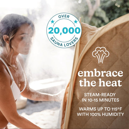 Homedics Portable Sauna – Collapsible Personal Steam Sauna for Stress Relief & Muscle Relaxation, Fast 1-Min Setup, Heats to 115°F, Up to 60 Min Session, Compact Foldable Design
