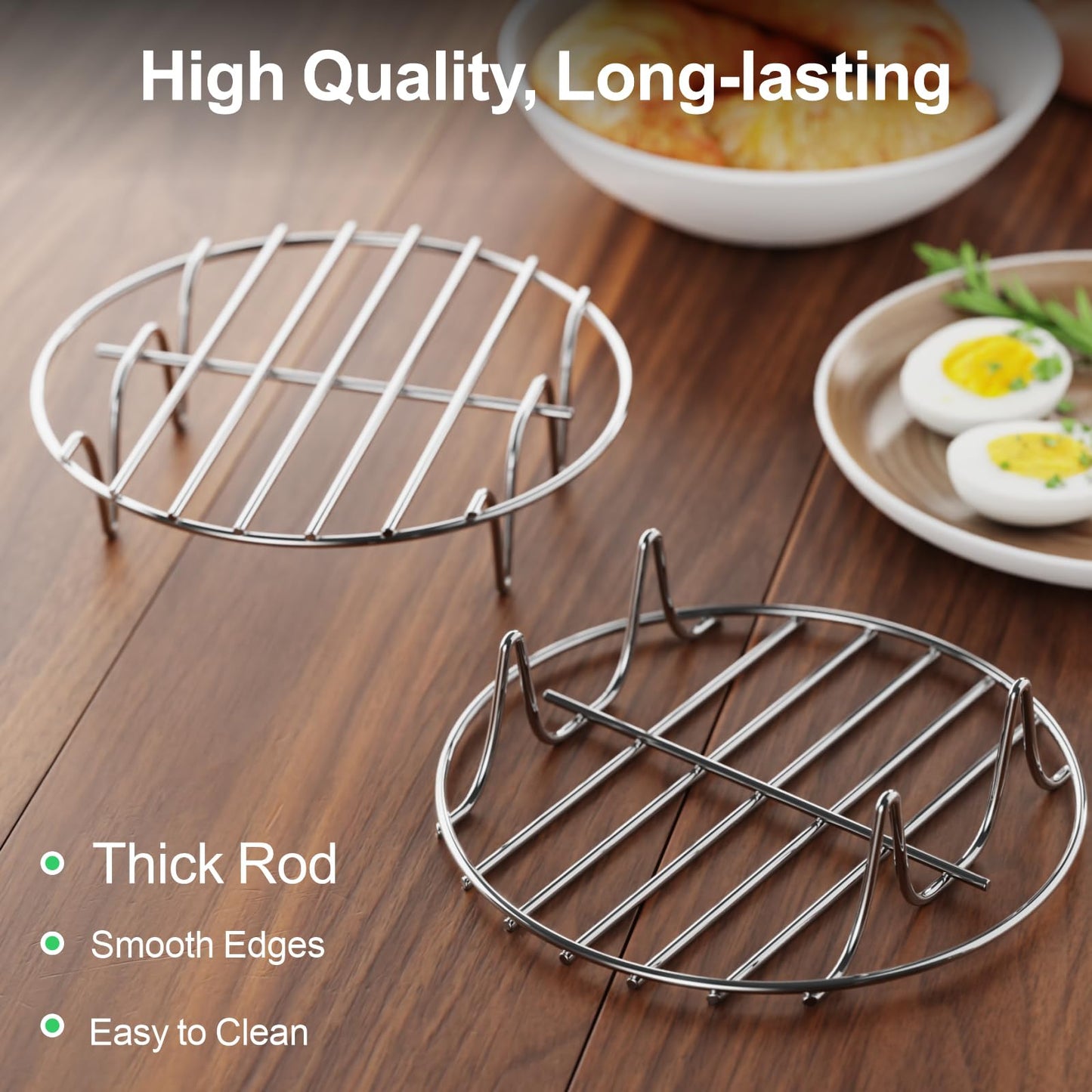 GSlife Trivet for Instant Pot Steamer Rack - Stainless Steel Accessories, 7 Inch Steam Rack Fits 3, 6 Qt Pressure Cooker, Cooking Cooling Steaming Baking Stand, 1 Pack