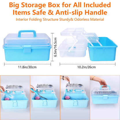 YCHLonlive 13 Inch Cake Decorating Storage Case, Suitable for Storing Baking Supplies (NOT INCLUDED), Blue