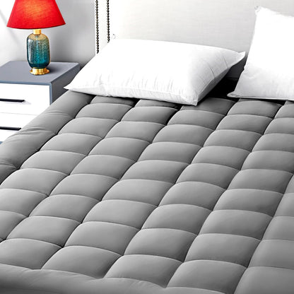 8-21" (39x75 Inches, EASELAND Twin Size Mattress Pad Pillow Top Mattress Cover Quilted Fitted Mattress Protector Single