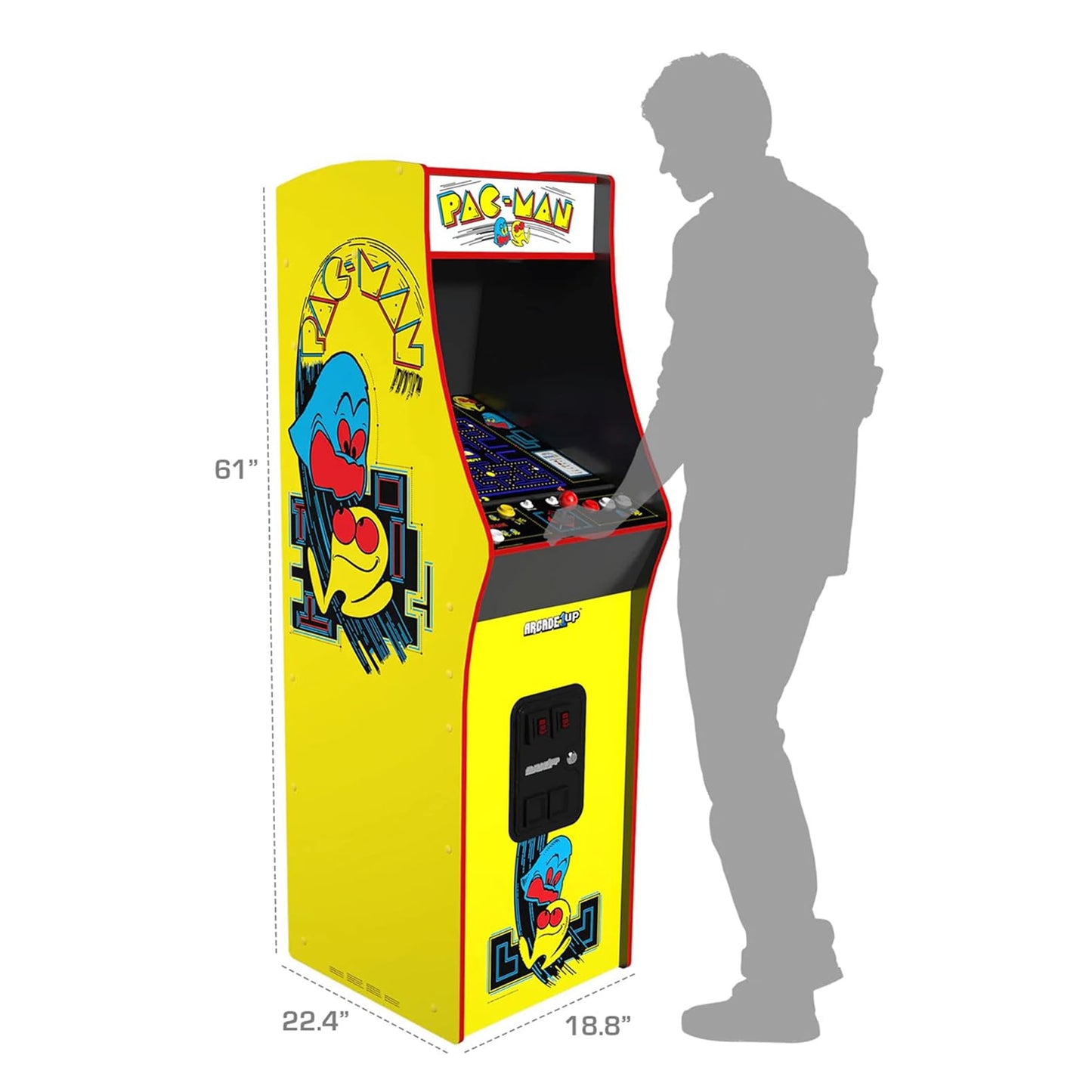 Arcade1Up PAC-Man Deluxe Arcade Machine for Home - 5 Feet Tall - 14 Classic Games