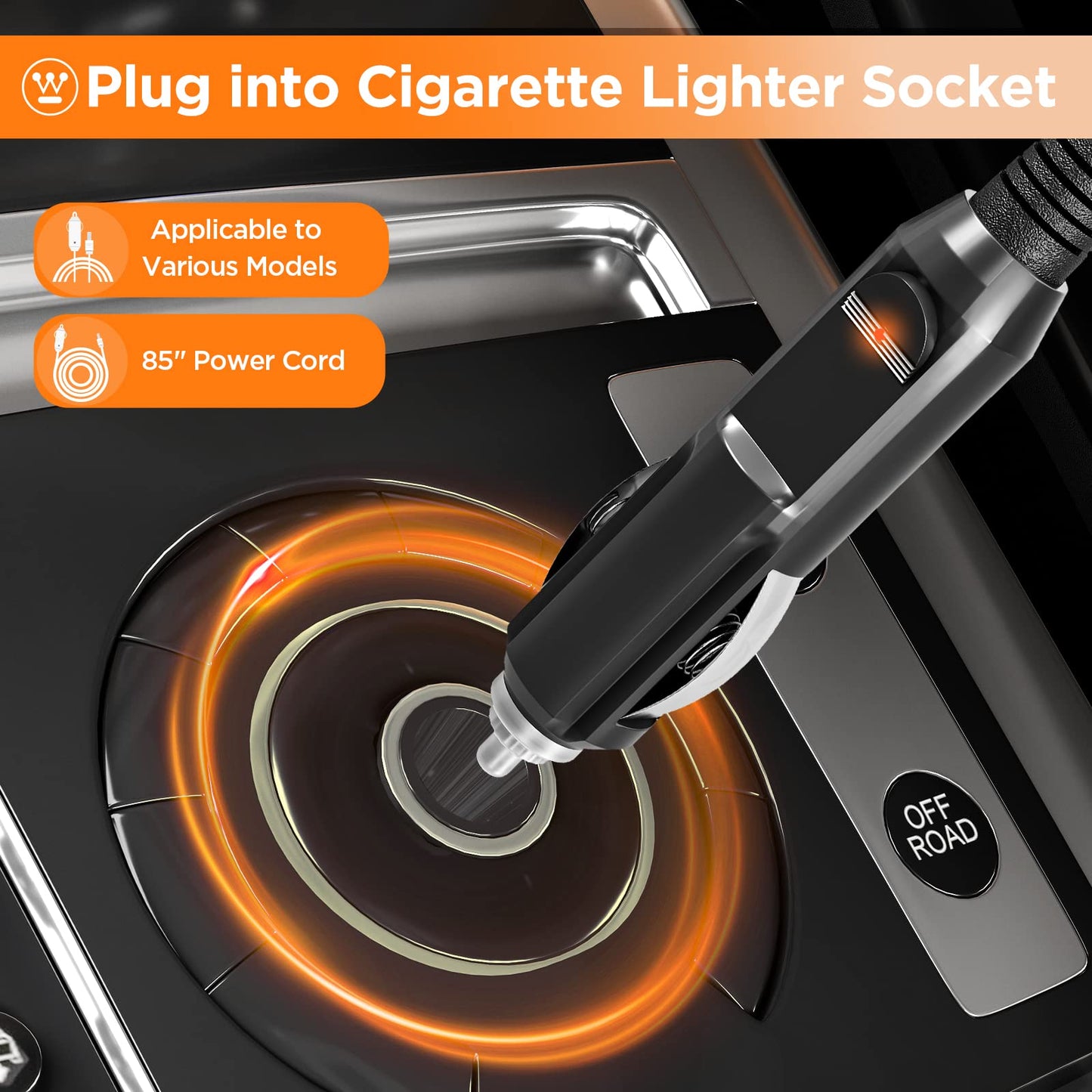 Westinghouse Heated Car Blanket, 12-Volt Electric Blanket for Car, Truck, SUV, RV, Portable Heated Throw for Camping, Grey Buffalo Plaid, 59" x 43”