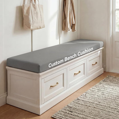 ROFIELTY Custom Bench Cushions, Window Seat Cushions with Non-Slip Bottom, Waterproof Indoor Outdoor Bench Cushion