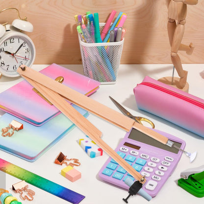 NUOBESTY Wooden Teaching Compass Adjustable Large Radius Drawing Tool for Classroom Demonstrations and Drafting with Secure Pen Holder for Chalk and Whiteboard Markers