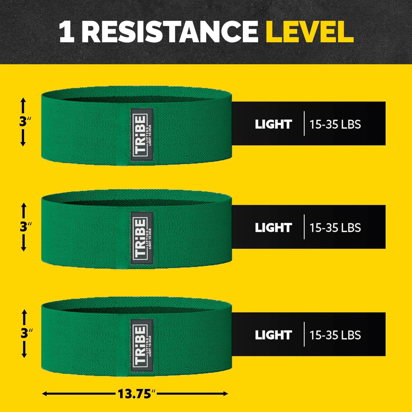 Tribe Lifting Fabric Resistance Bands for Legs - Workout Bands Resistance Bands for Men and Women - Booty Bands for Working Out - Exercise Bands Resistance Bands Set - Elastic Bands for Exercise