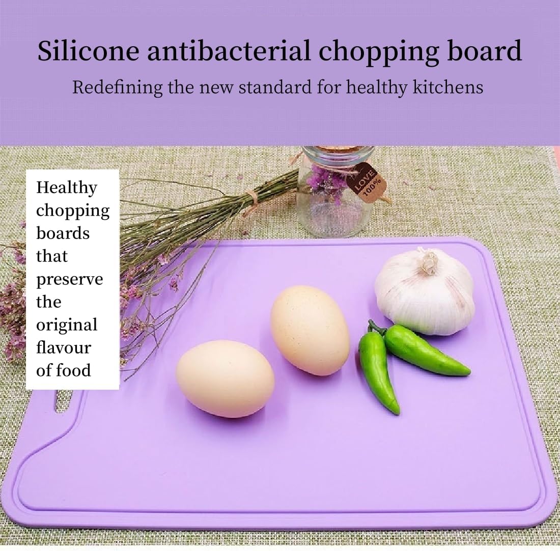 Food Grade Silicone Flexible Cutting Board, 100% Non-Slip for Meat and Vegetables, Home Kitchen Use