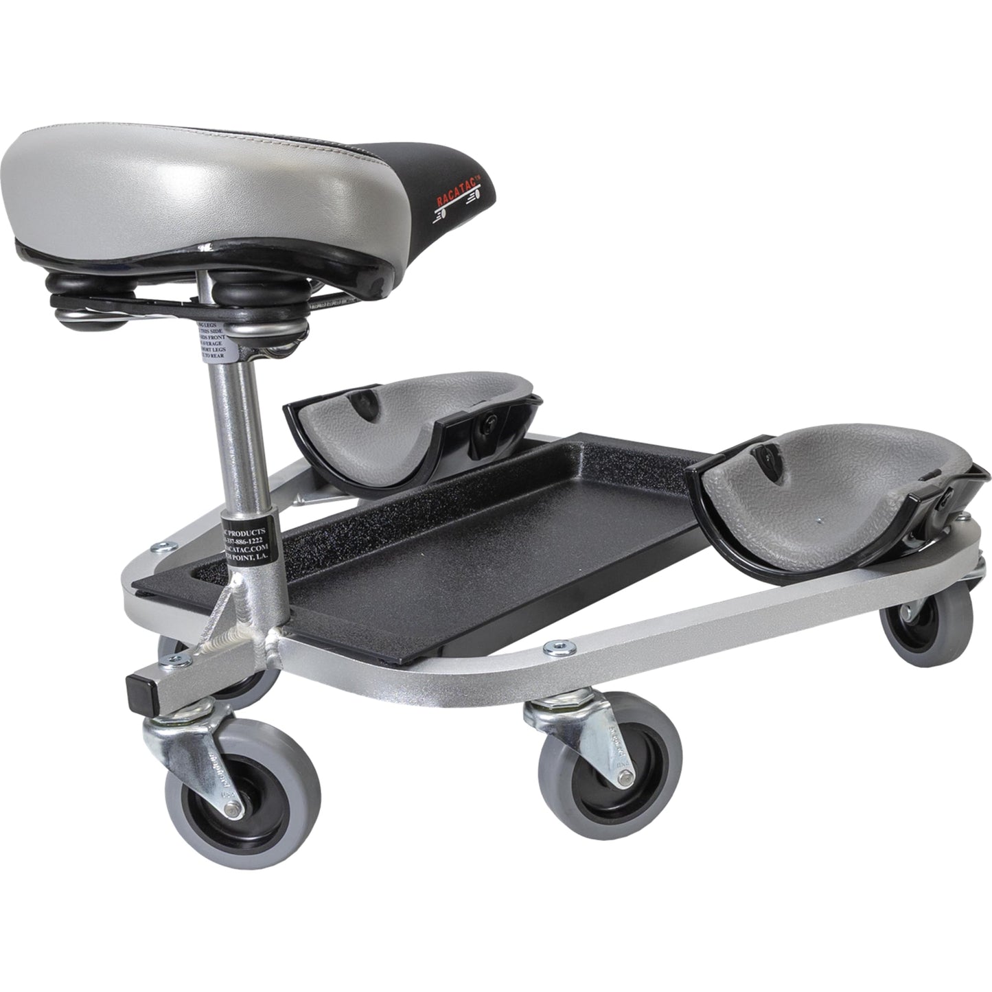 Racatac Kneeling Sitting Creeper with 3 Inch Casters, Rolling Knee Pads with Seat, Adjustable Seat, Knee Pads with Wheels, Made in USA, Floor Creeper, 01RAC3