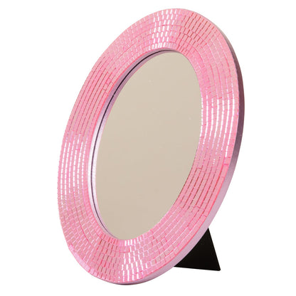 Concepts Mosaic Table Top Wall Mirror, Decorative Table-top Vanity Mirror, Accent Oval Decorative for Bedroom, Bathroom, Entryway, Living Room