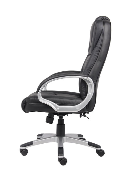 Boss Black No Tools Required Executive Leather Chair