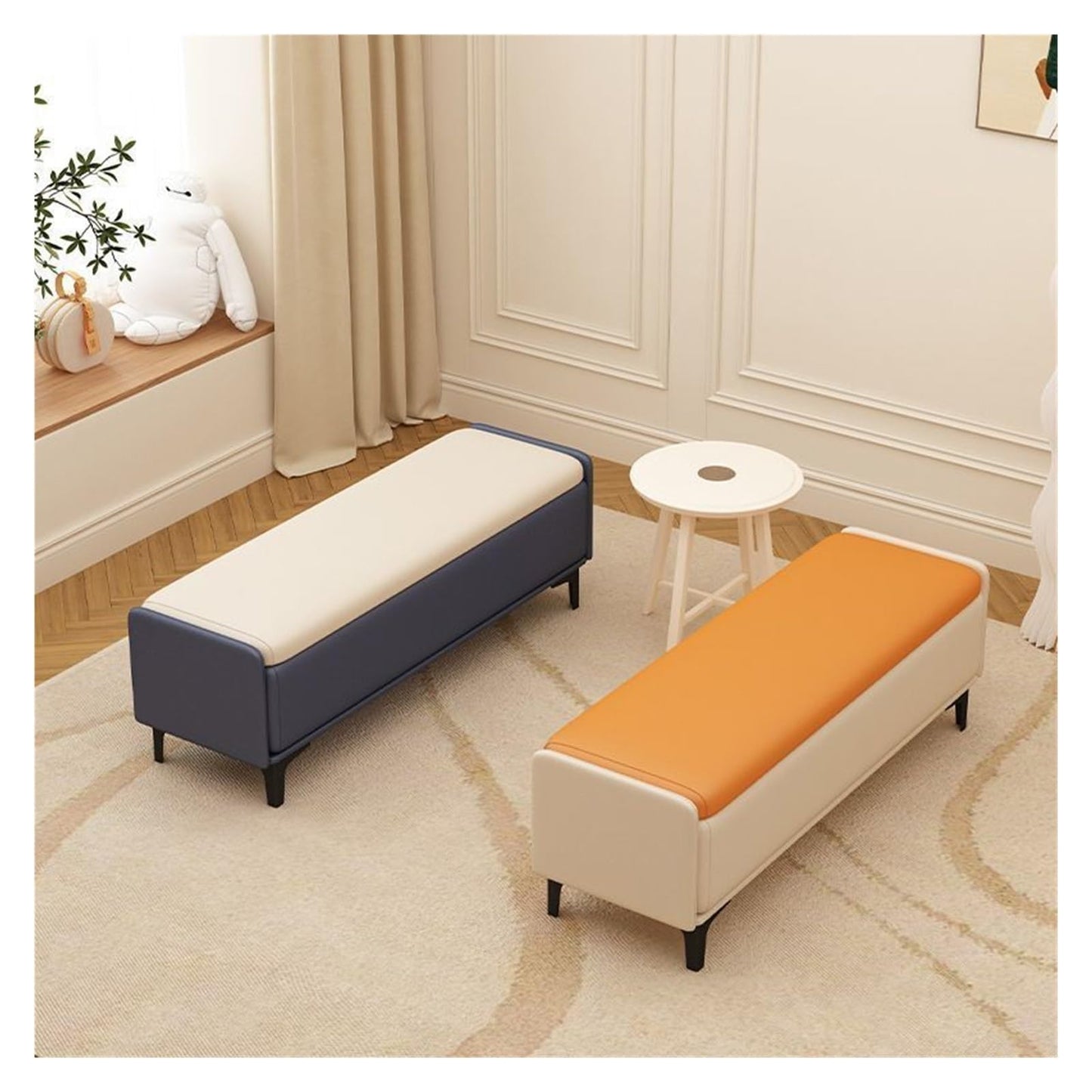 REIK Bedroom End of Bed Bench End of Bed Bench, Modern Upholstered Entry Bench Bedside Bench Storage Bench Bedroom Footstool of Bed Entry Way Ottoman Couch Bench (Color : 06, Size : 60 * 40 * 40cm)