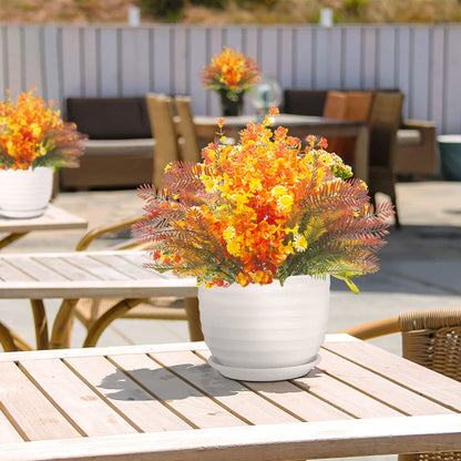 Grunyia 12 Bundles Artificial Fall Flowers UV Resistant Autumn Decorations for Thanksgiving Home Kitchen Room Farmhouse Floral Arrangements Indoor Outdoor