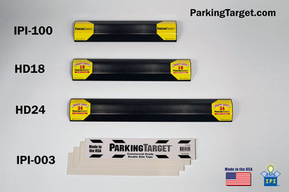 PARKING TARGET 1-Pack: 3 Tape Pieces - 3 x 16 Double-Sided Foam Tape Replacement Strips - Great for Household Projects and Crafts - Mom & Dad and USA Decals Included