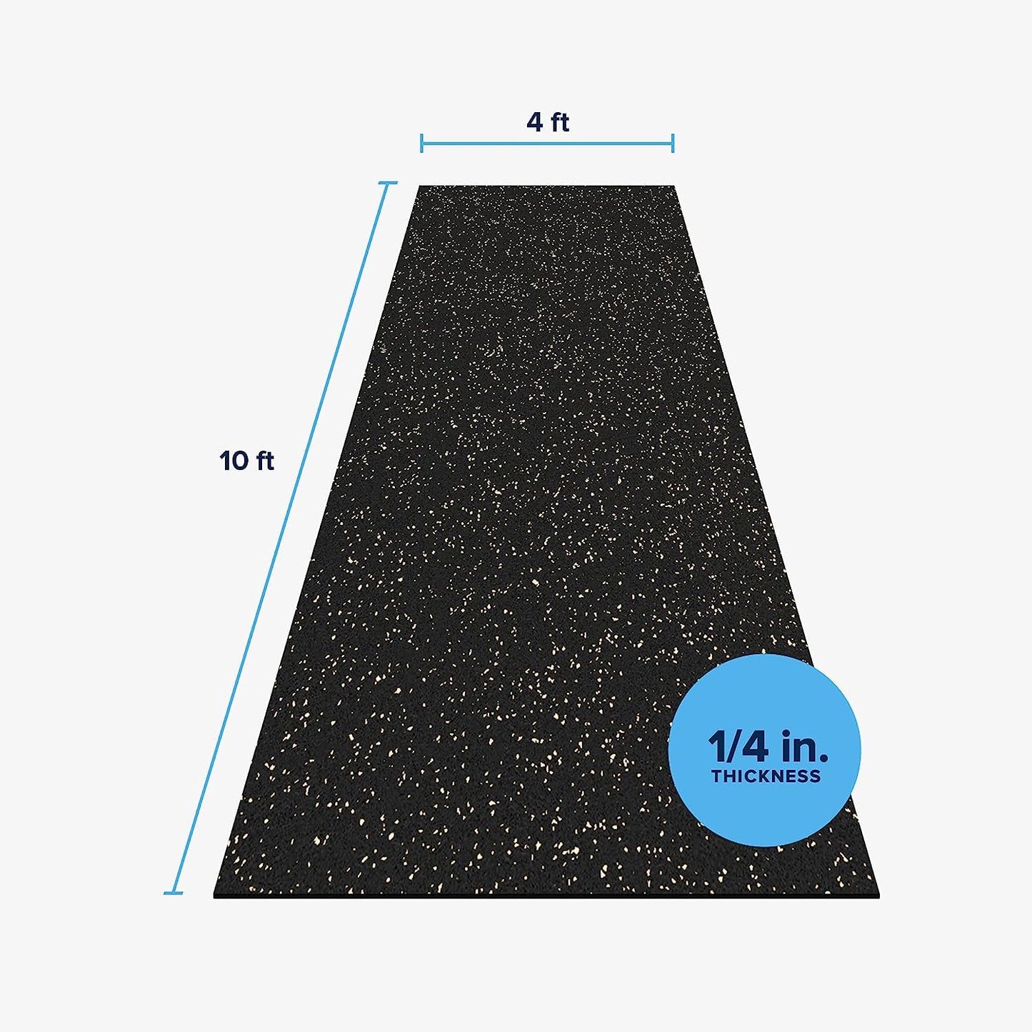 Flooring Inc 1/4" Tough Rubber Flooring Roll | Flexible Recycled Rubber Gym Floor Mats for Home Gym | Heavy Duty Rubber Mat for Home Gyms, Sheds, Horse Stall Mat or Trailer | 5-4’x10’ | Blue
