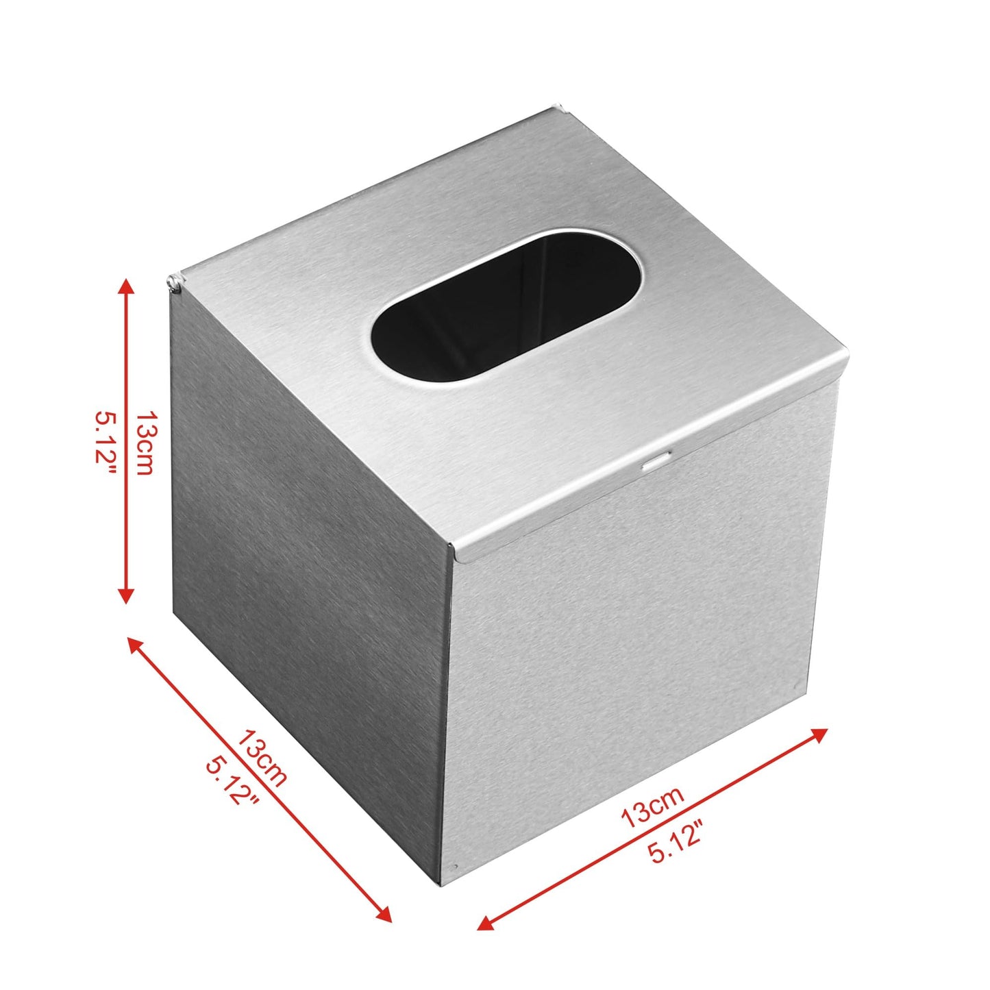 JunSun Square Tissue Box Cover Tissue Box Holder Napkin Holder Tissue Cube Box Decorative Holder For Bathroom Bedroom Office Dresser Nightstand Desk Tabletop 5"X 5" X 5"-Stainless Steel Brushed Nickel