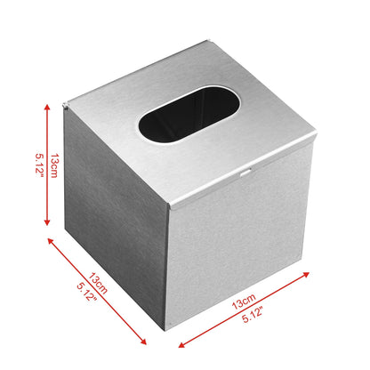 JunSun Square Tissue Box Cover Tissue Box Holder Napkin Holder Tissue Cube Box Decorative Holder For Bathroom Bedroom Office Dresser Nightstand Desk Tabletop 5"X 5" X 5"-Stainless Steel Brushed Nickel