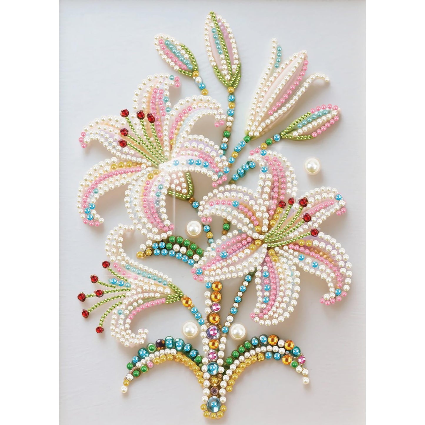 WSLWXSHM Pearl Diamond Painting Kits for Adults Lily, 5D Special Shape Diamond Art Kits for Beginners, Crystal Rhinestones Diamond Painting for Home Wall Decoration Gift 12×16inch/30×40cm Flower