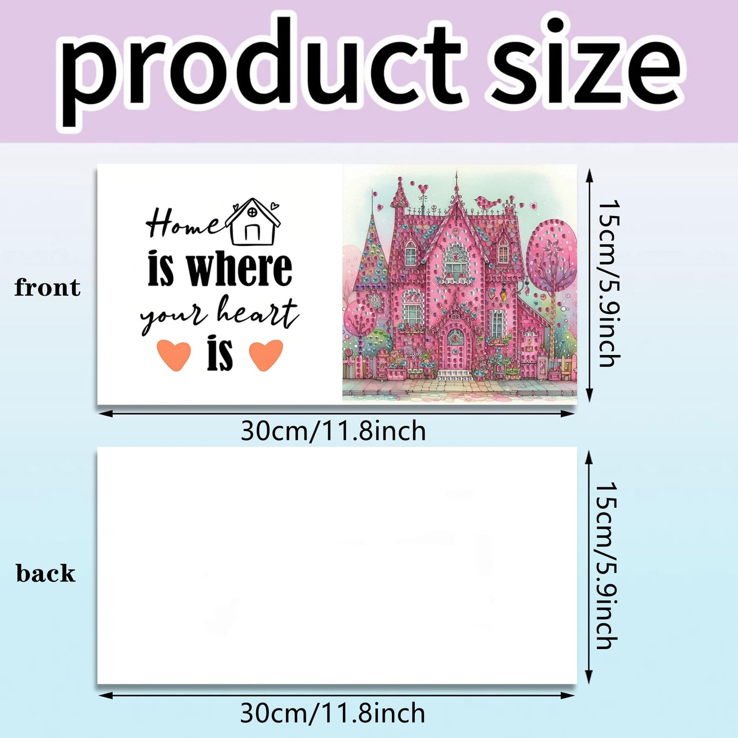 MaiYiYi 6 Packs DIY House Diamond Painting Greeting Cards Kit, Flower Diamond Art Cards with Envelopes, Thank You Card for Family Friends Holiday Birthday