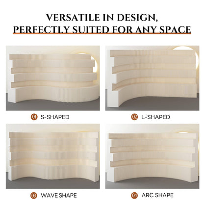 Folding Room Divider – Portable Paper Privacy Screen & Freestanding Wall Partition for Room Separation, Ideal for Home Office, Studio, Exhibition & Indoor Spaces