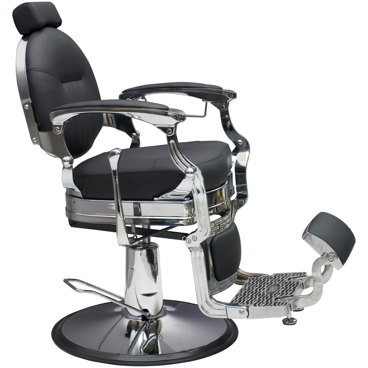 Professional Barber Chair - Hydraulic Salon & Tattoo Chair, 550lb Capacity, 360° Swivel & 160° Recline, Adjustable Headrest (Vintage Silver)