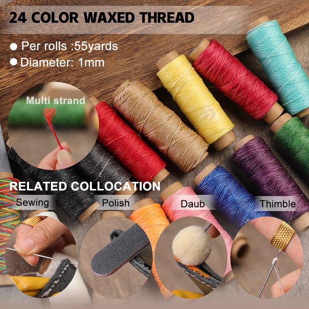 BUTUZE Leather Kit 440Pcs The Most Complete Leather Working Tool Set, Punch Cutter Tools, Letter and Number Stamp, Stamping Set, Apron, Tanned Instructions for Beginners, Professionals