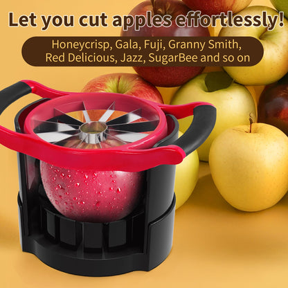 Newness 5.12 In Large Apple Slicer, Cut 12 Thin Slices All the Way Through, HEAVY - DUTY Stainless Steel Apple Corer & Slicer for Fruits & Vegetables - Dishwasher Safe