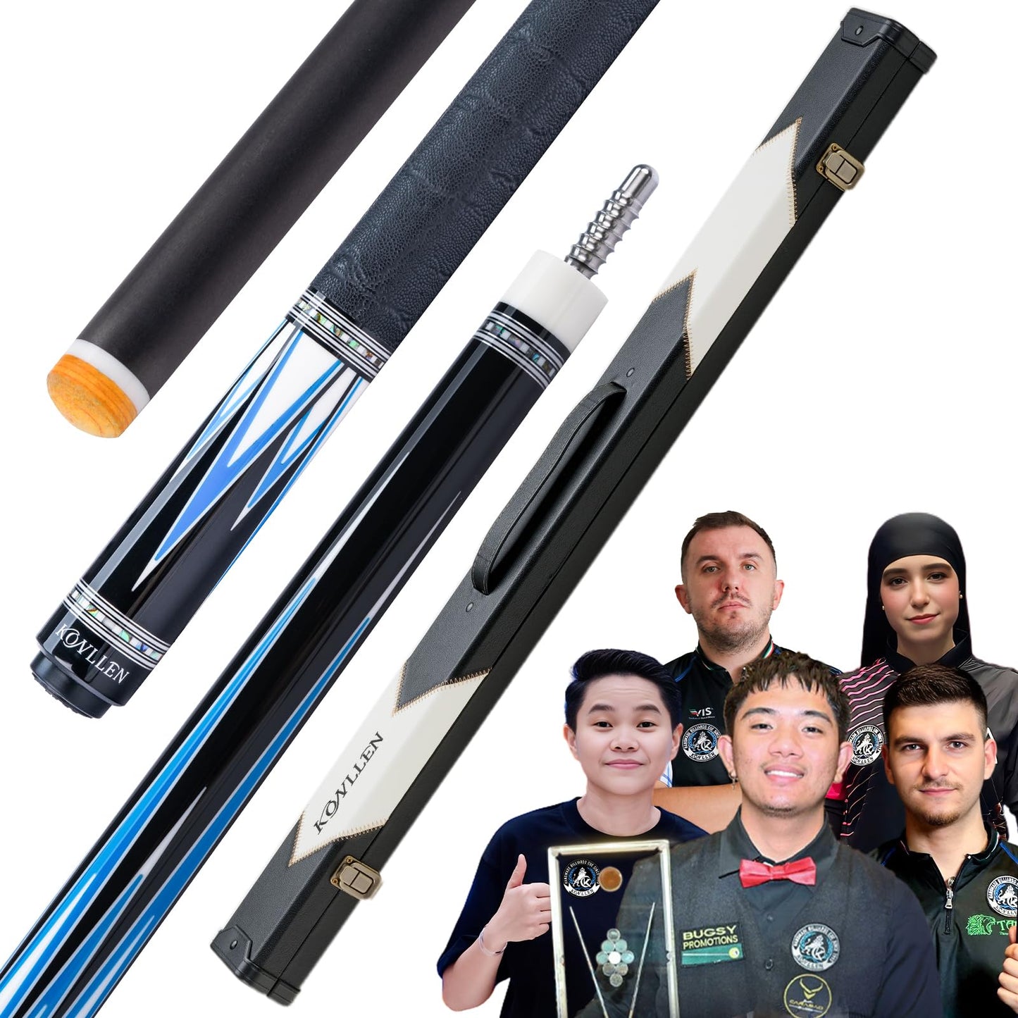 KONLLEN 2.0 Carbon Fiber Pool Cue with Professional Taper | Low Deflection Hand-Made Inlay Billiard Stick | Ultra-Smooth Shaft for Adult & League Players