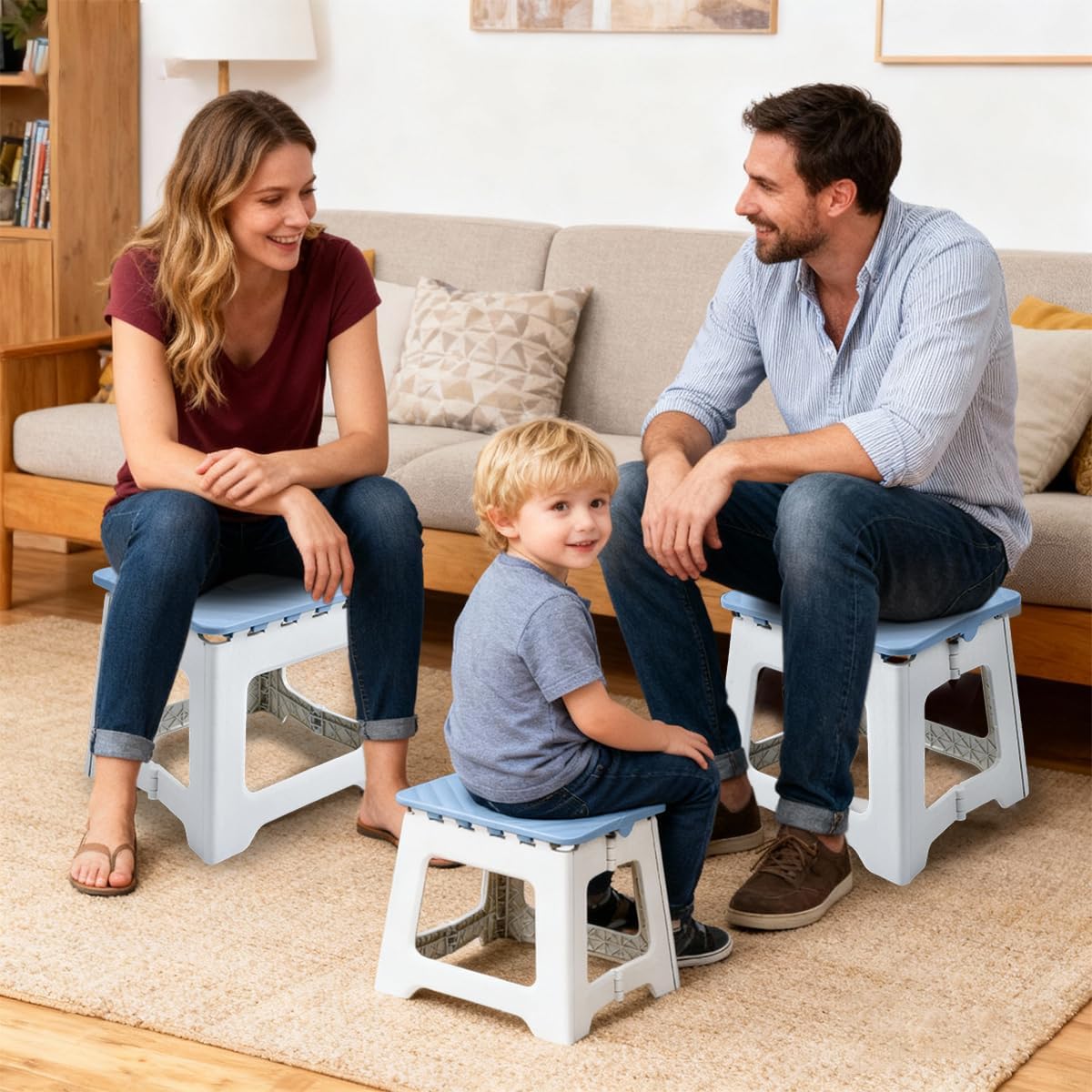 Todetana 9 Inches) Folding Step Stool for Kids, Collapsible Step Stool for Family Use, Non Slipping Portable Travel
