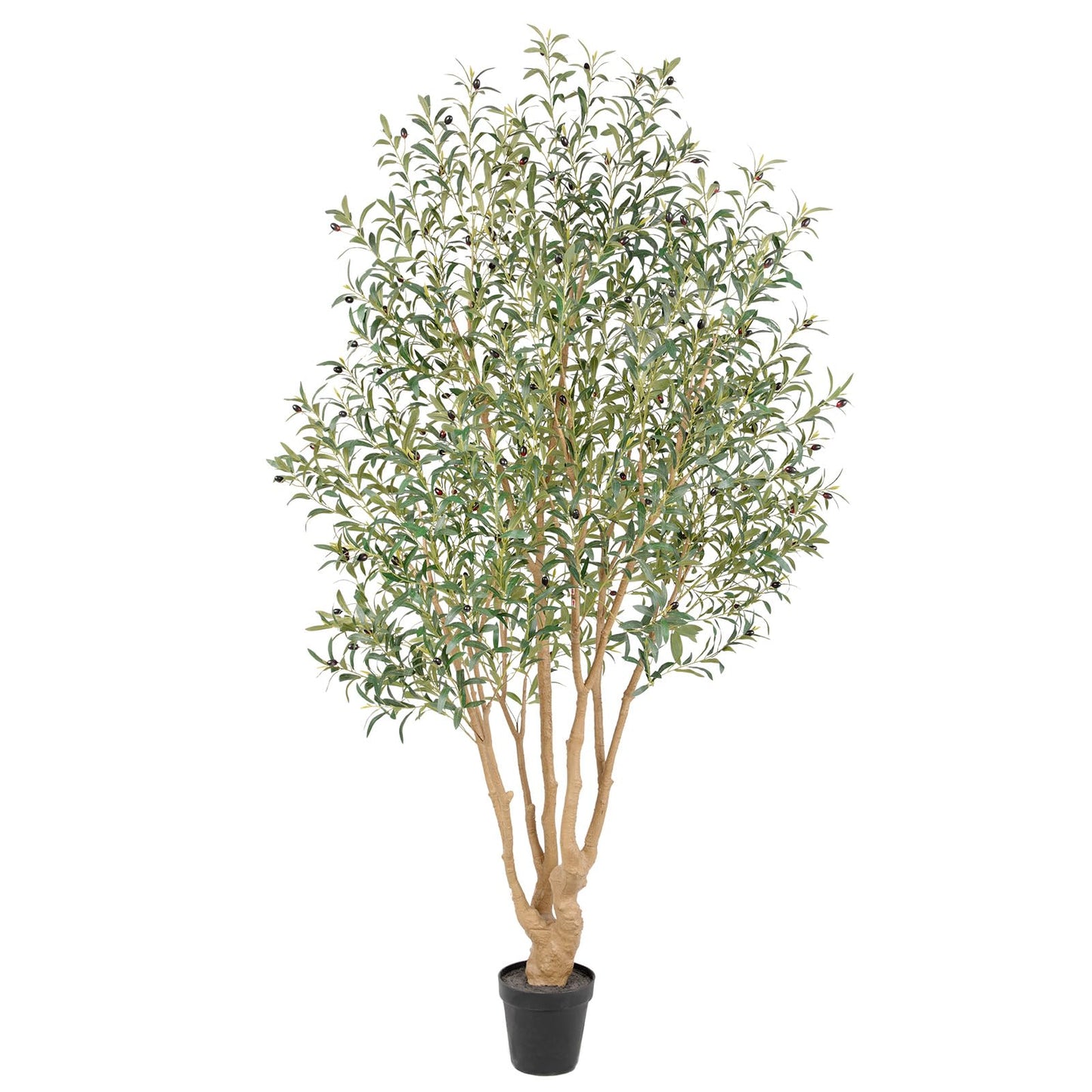 Nafresh Majestic Faux Olive Tree 8ft – Artificial Olive Tree Indoor & Outdoor with Lifelike Leaves & Textured Branches for Living Room, Office, Entryway,Patio