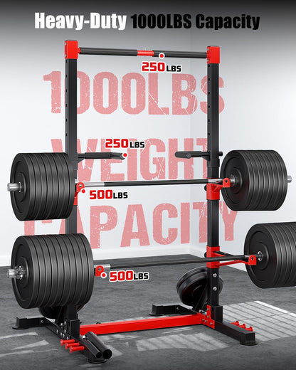 YOLEO Smith Machine & Squat Rack Combo, Multi-Functional Power Racks with Adjustable Width & Pull-Up Bar, Cable Crossover Power Cage, Independent Dual-Pulley System for Home Gym Garage Basement