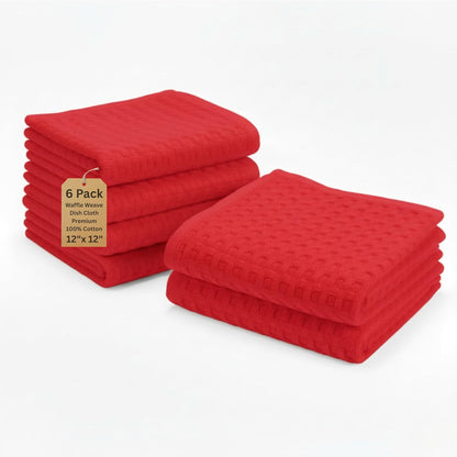 12 12 Inch 6 Pack, LITO LINEN AND TOWEL Premium Cotton Big Waffle Weave Kitchen Dish Cloths, x Ultra Absorbent