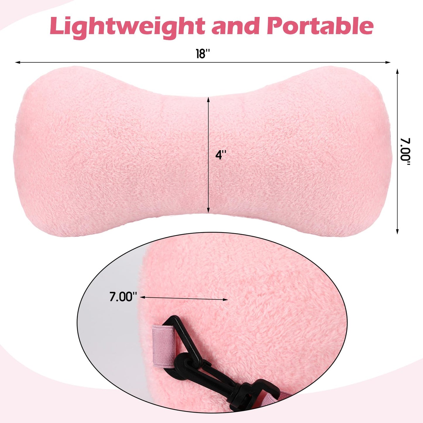1 Pc Neck Pillow for Recliner Headrest Pillow Bone Shaped Chair Plush with Adjustable Strap Neck Support and Pain Relief Curve Head Cushion for Car Travel Airplane (Grey)