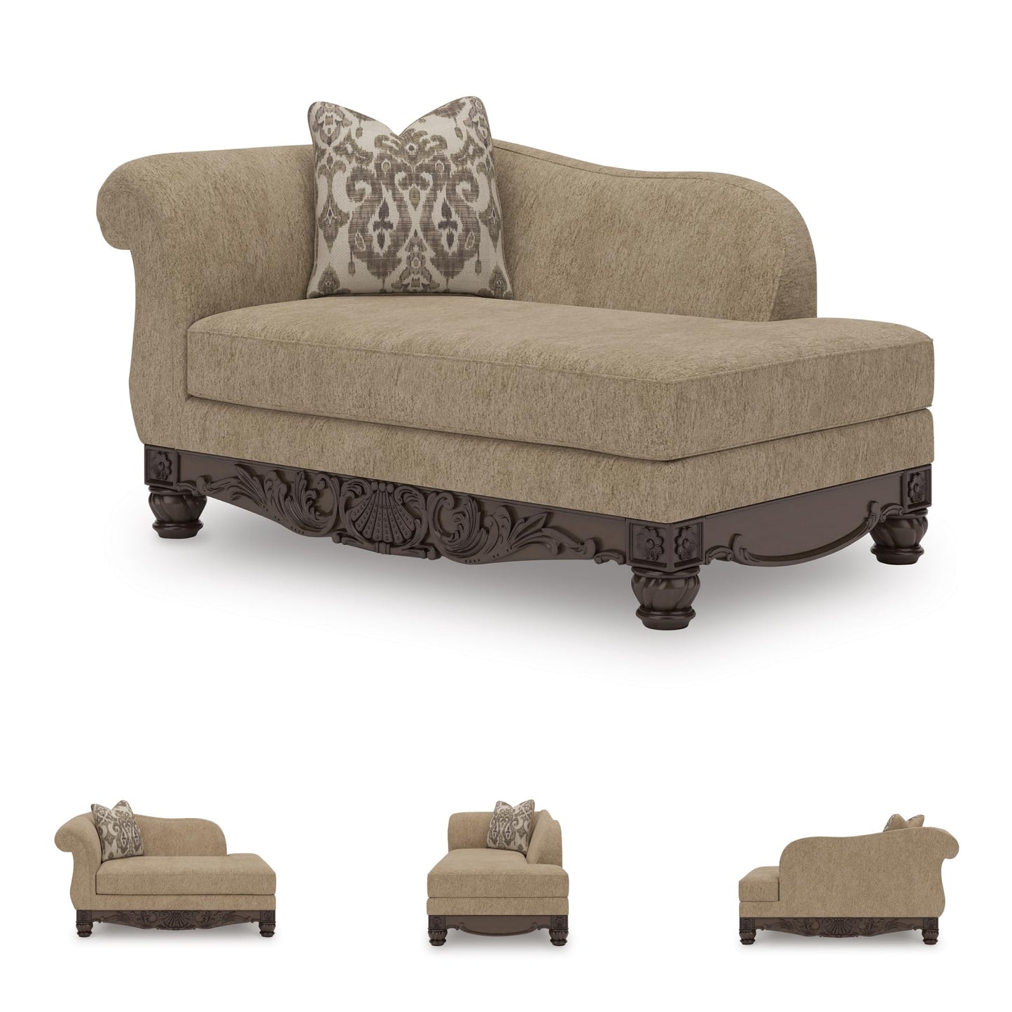 Signature Design by Ashley Havenworth Classic Anti Sag Right-Arm Facing Corner Chaise with Reversible Seat Cushion and 1 Accent Pillows, Beige & Dark Brown
