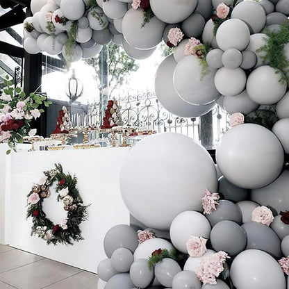 PartyWoo Gray Balloons - 50pcs 12-Inch Matte Gray Latex Helium Balloons for Celebrations