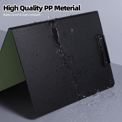 FRETONBA Clipboard Folder, 2 Pcs A4 Foldable Clipboard with Horizontal and Vertical Double Metal Clips, 360 Degree Foldable Binder Clipboards with Pen Holder, File Cover Work Folder Clipboards, Green