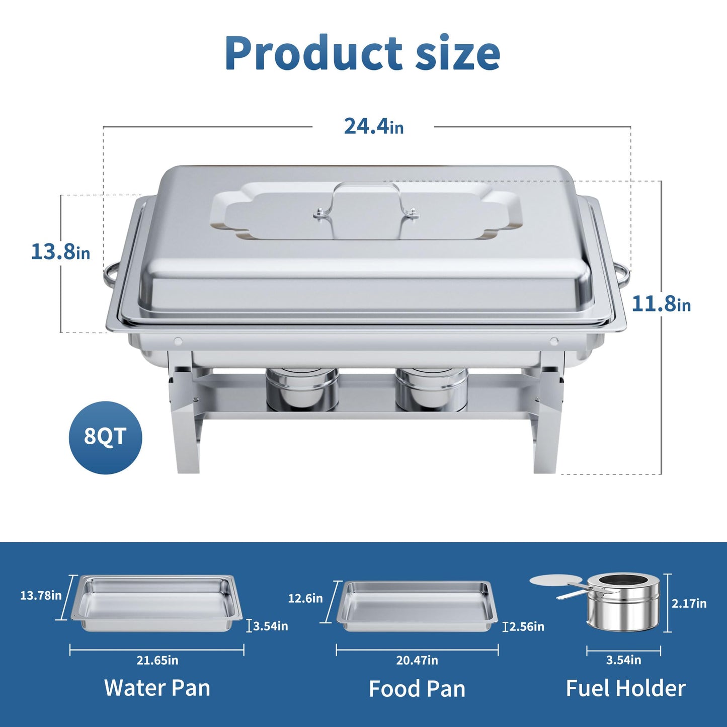 Chafing Dishes for Buffet Set – Chafers for Catering & Buffet Warmers with Lids | Serving Food Warmer & Chafers Servers Sets